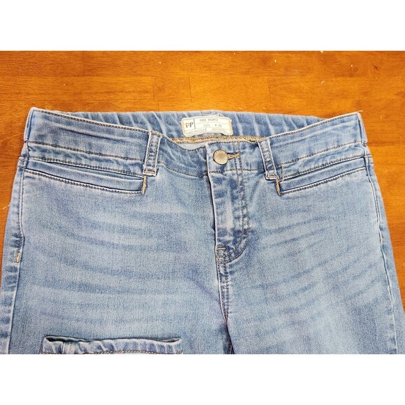 Free People Jeans 61855-16515125 Cropped Skinny Stretch Womens Size W 28 - Picture 3 of 5